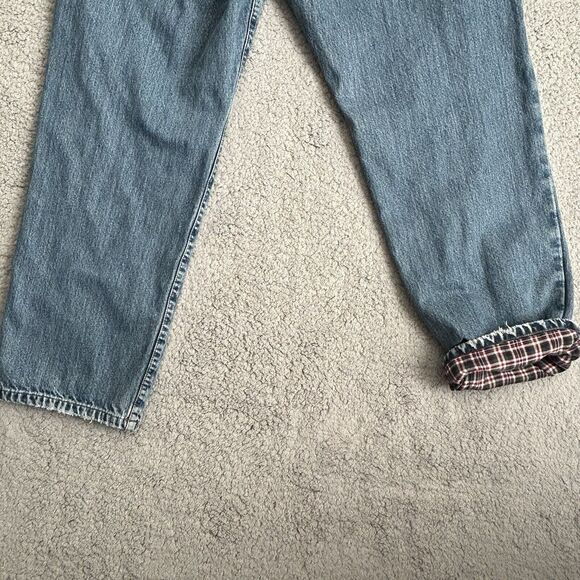 Eddie Bauer Fleece Lined Jeans Mens 38 X 32 Relaxed Fit Denim Outdoor Hunting - Picture 14 of 16